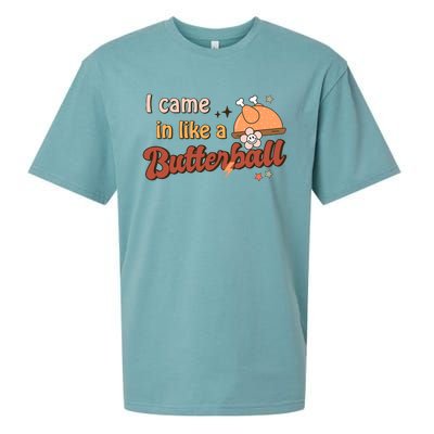 Thanksgiving Puns I Came In Like A Butterball Funny Turkey Sueded Cloud Jersey T-Shirt