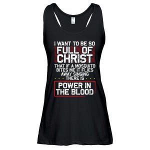 ThereS Power In Blood Funny Religious Christian Ladies Essential Flowy Tank