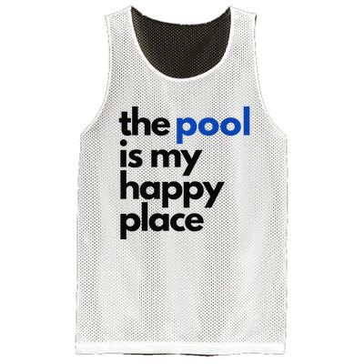 The Pool Is My Happy Place Summer Swimming Mesh Reversible Basketball Jersey Tank