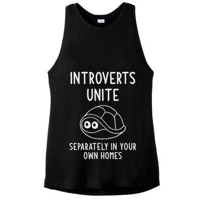 Turtle Pun Introverts Unite Funny Jokes Sarcastic Ladies PosiCharge Tri-Blend Wicking Tank