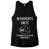 Turtle Pun Introverts Unite Funny Jokes Sarcastic Ladies PosiCharge Tri-Blend Wicking Tank