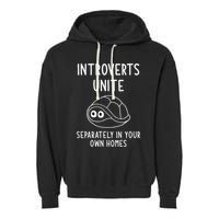 Turtle Pun Introverts Unite Funny Jokes Sarcastic Garment-Dyed Fleece Hoodie