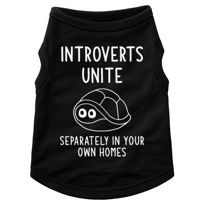 Turtle Pun Introverts Unite Funny Jokes Sarcastic Doggie Tank
