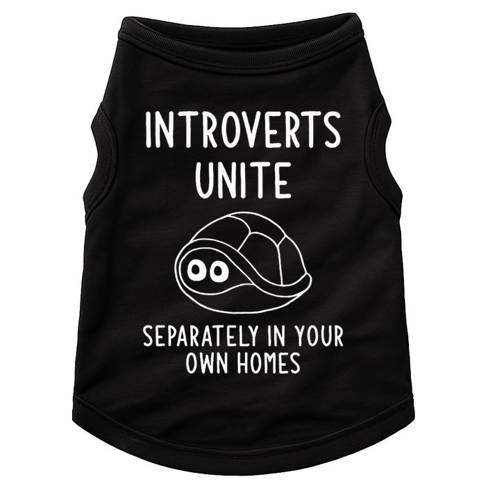 Turtle Pun Introverts Unite Funny Jokes Sarcastic Doggie Tank