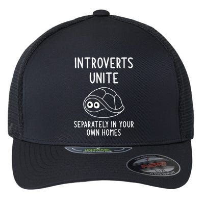 Turtle Pun Introverts Unite Funny Jokes Sarcastic Flexfit Unipanel Trucker Cap