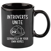Turtle Pun Introverts Unite Funny Jokes Sarcastic 11oz C Handle Ceramic Mug