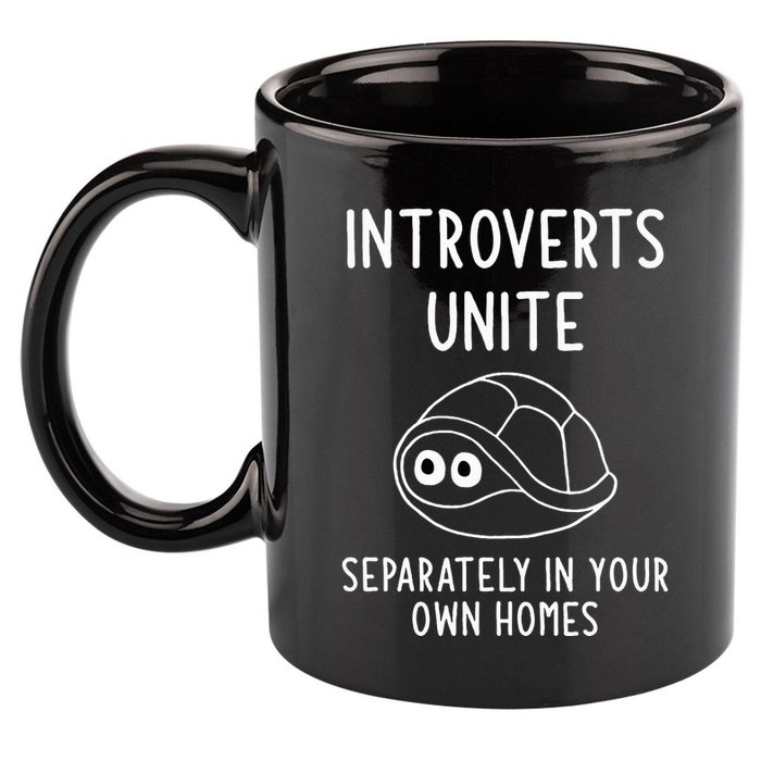 Turtle Pun Introverts Unite Funny Jokes Sarcastic 11oz C Handle Ceramic Mug