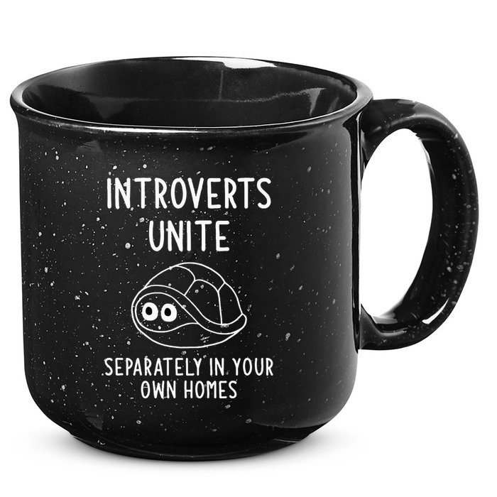 Turtle Pun Introverts Unite Funny Jokes Sarcastic 15oz Campfire Ceramic Mug