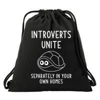 Turtle Pun Introverts Unite Funny Jokes Sarcastic Drawstring Bag