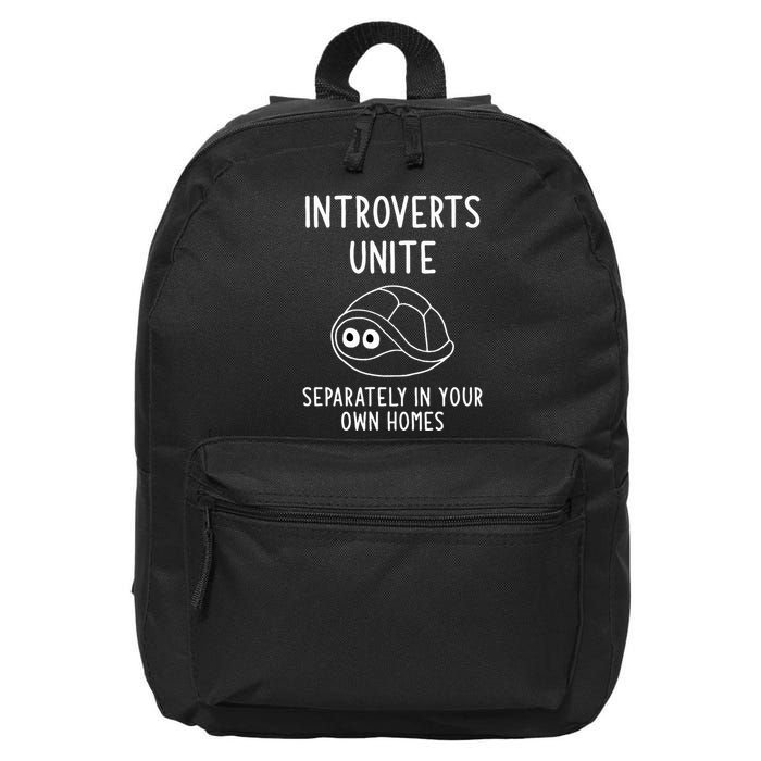 Turtle Pun Introverts Unite Funny Jokes Sarcastic 16 in Basic Backpack
