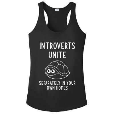 Turtle Pun Introverts Unite Funny Jokes Sarcastic Ladies PosiCharge Competitor Racerback Tank