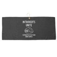 Turtle Pun Introverts Unite Funny Jokes Sarcastic Large Microfiber Waffle Golf Towel