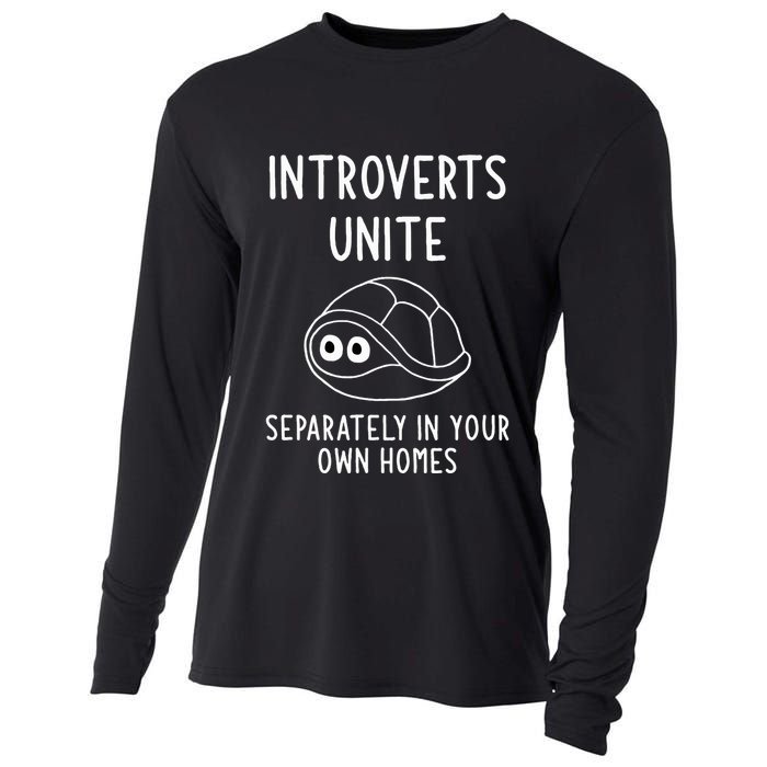 Turtle Pun Introverts Unite Funny Jokes Sarcastic Cooling Performance Long Sleeve Crew