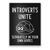 Turtle Pun Introverts Unite Funny Jokes Sarcastic Poster