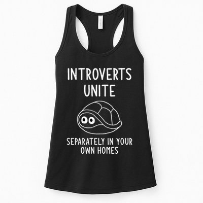 Turtle Pun Introverts Unite Funny Jokes Sarcastic Womens Tank Top