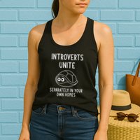 Turtle Pun Introverts Unite Funny Jokes Sarcastic Womens Tank Top