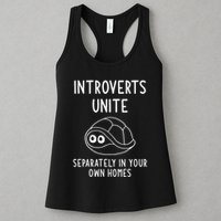 Turtle Pun Introverts Unite Funny Jokes Sarcastic Womens Tank Top