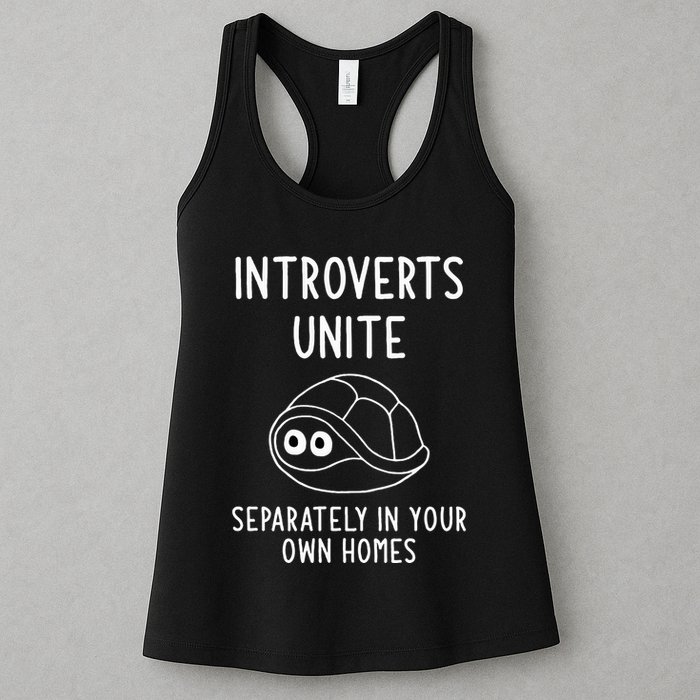 Turtle Pun Introverts Unite Funny Jokes Sarcastic Womens Tank Top