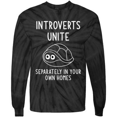 Turtle Pun Introverts Unite Funny Jokes Sarcastic Tie-Dye Long Sleeve Shirt