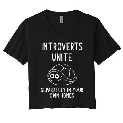 Turtle Pun Introverts Unite Funny Jokes Sarcastic Crop Top