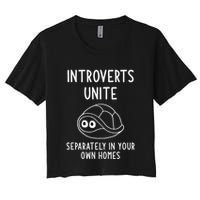 Turtle Pun Introverts Unite Funny Jokes Sarcastic Crop Top