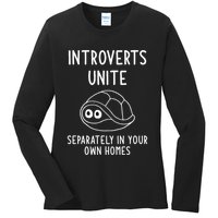 Turtle Pun Introverts Unite Funny Jokes Sarcastic Ladies Long Sleeve Shirt