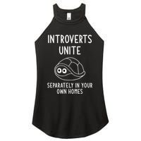 Turtle Pun Introverts Unite Funny Jokes Sarcastic Women's Perfect Tri Rocker Tank