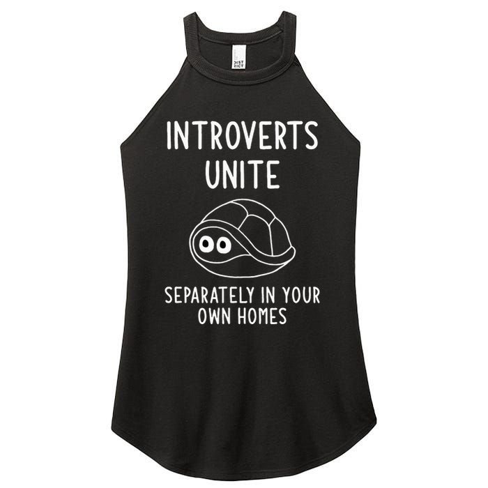 Turtle Pun Introverts Unite Funny Jokes Sarcastic Women's Perfect Tri Rocker Tank