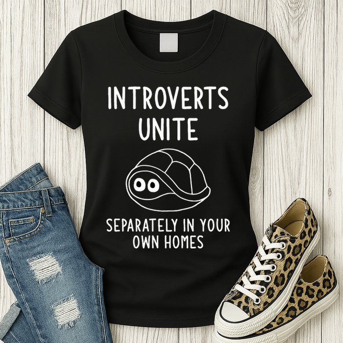 Turtle Pun Introverts Unite Funny Jokes Sarcastic Womens T-Shirt