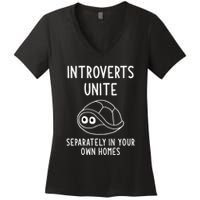 Turtle Pun Introverts Unite Funny Jokes Sarcastic Women's V-Neck T-Shirt