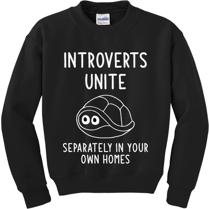 Turtle Pun Introverts Unite Funny Jokes Sarcastic Kids Sweatshirt