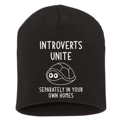Turtle Pun Introverts Unite Funny Jokes Sarcastic Short Acrylic Beanie