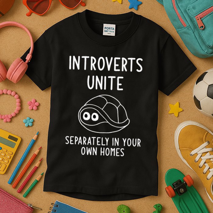 Turtle Pun Introverts Unite Funny Jokes Sarcastic Kids T-Shirt