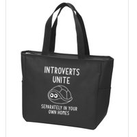 Turtle Pun Introverts Unite Funny Jokes Sarcastic Zip Tote Bag