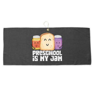 Team Preschool Is My Jam Rainbow PreK Teacher Student Gift Large Microfiber Waffle Golf Towel