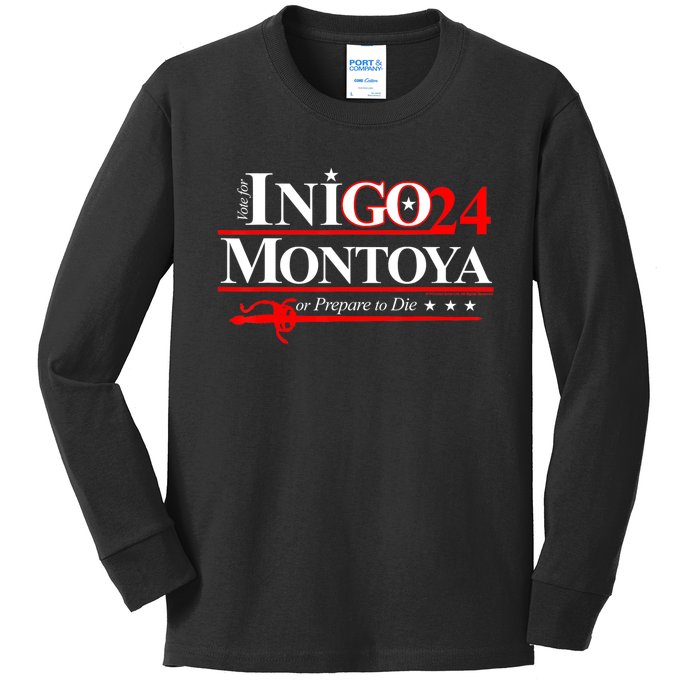 The Princessbride Inigo Montoya For President 2024 Kids Long Sleeve Shirt