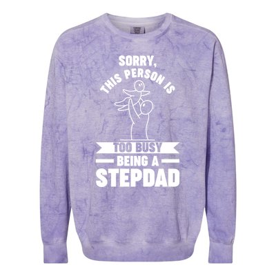 This Person Is Too Busy Being A Stepdad Stepdad Great Gift Colorblast Crewneck Sweatshirt