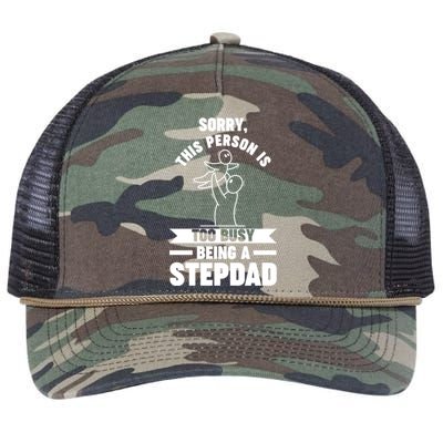 This Person Is Too Busy Being A Stepdad Stepdad Great Gift Retro Rope Trucker Hat Cap