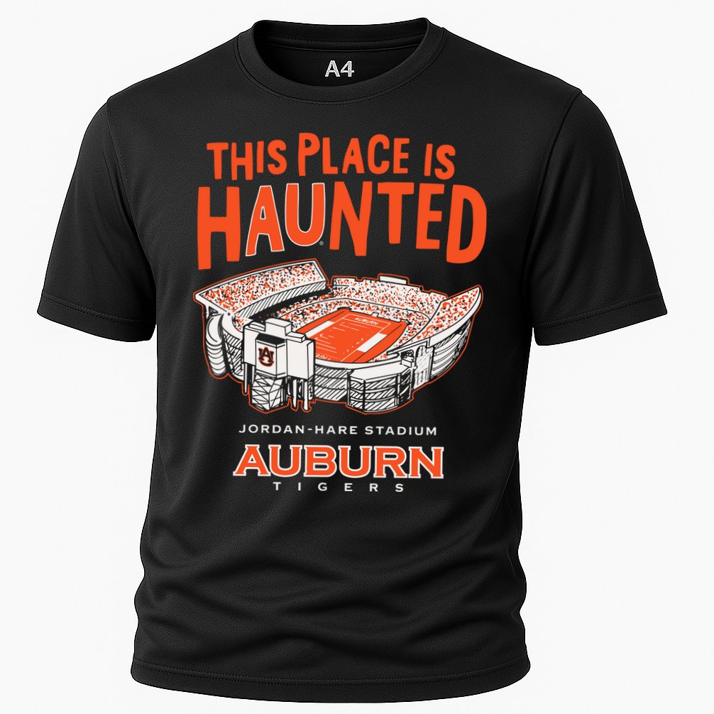 This Place Is Haunted Jordan Hare Stadium Football Team Lover Cooling Performance Crew T-Shirt