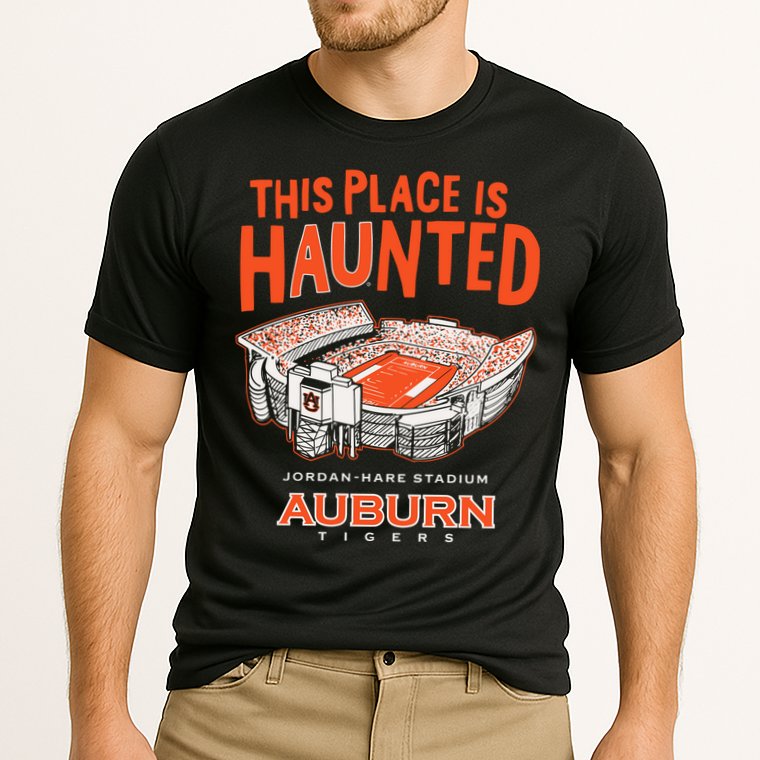 This Place Is Haunted Jordan Hare Stadium Football Team Lover Cooling Performance Crew T-Shirt