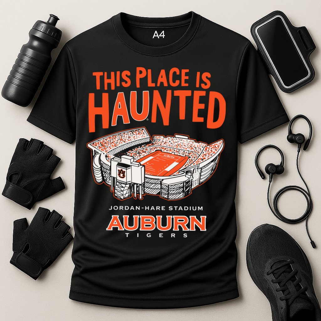 This Place Is Haunted Jordan Hare Stadium Football Team Lover Cooling Performance Crew T-Shirt