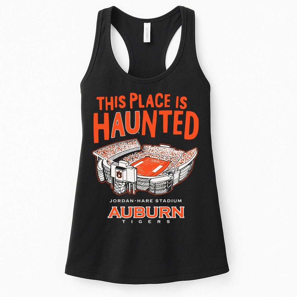 This Place Is Haunted Jordan Hare Stadium Football Team Lover Womens Tank Top
