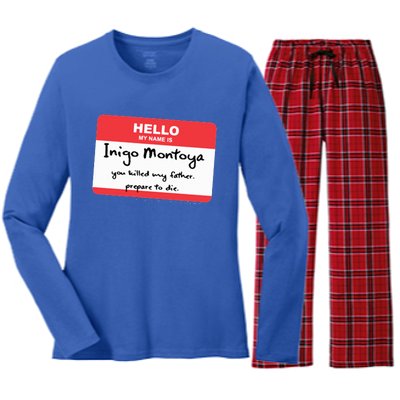 The Princess Inigo Montoya Name Tag Women's Long Sleeve Flannel Pajama Set 