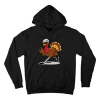 Turkey Playing Ice Hockey Happy Thanksgiving Turkey Hoodie