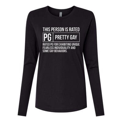 This Person Is Rated Pg Pretty Gay Funny Lgbt Joke Womens Cotton Relaxed Long Sleeve T-Shirt