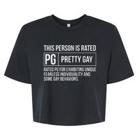 This Person Is Rated Pg Pretty Gay Funny Lgbt Joke Bella+Canvas Jersey Crop Tee