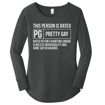 This Person Is Rated Pg Pretty Gay Funny Lgbt Joke Women's Perfect Tri Tunic Long Sleeve Shirt