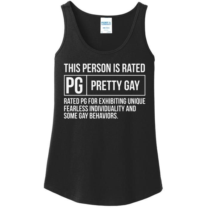 This Person Is Rated Pg Pretty Gay Funny Lgbt Joke Ladies Essential Tank