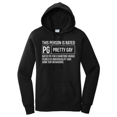 This Person Is Rated Pg Pretty Gay Funny Lgbt Joke Women's Pullover Hoodie