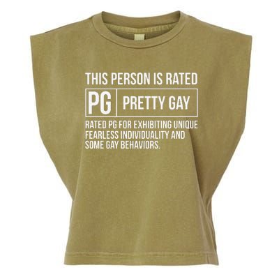 This Person Is Rated Pg Pretty Gay Funny Lgbt Joke Garment-Dyed Women's Muscle Tee